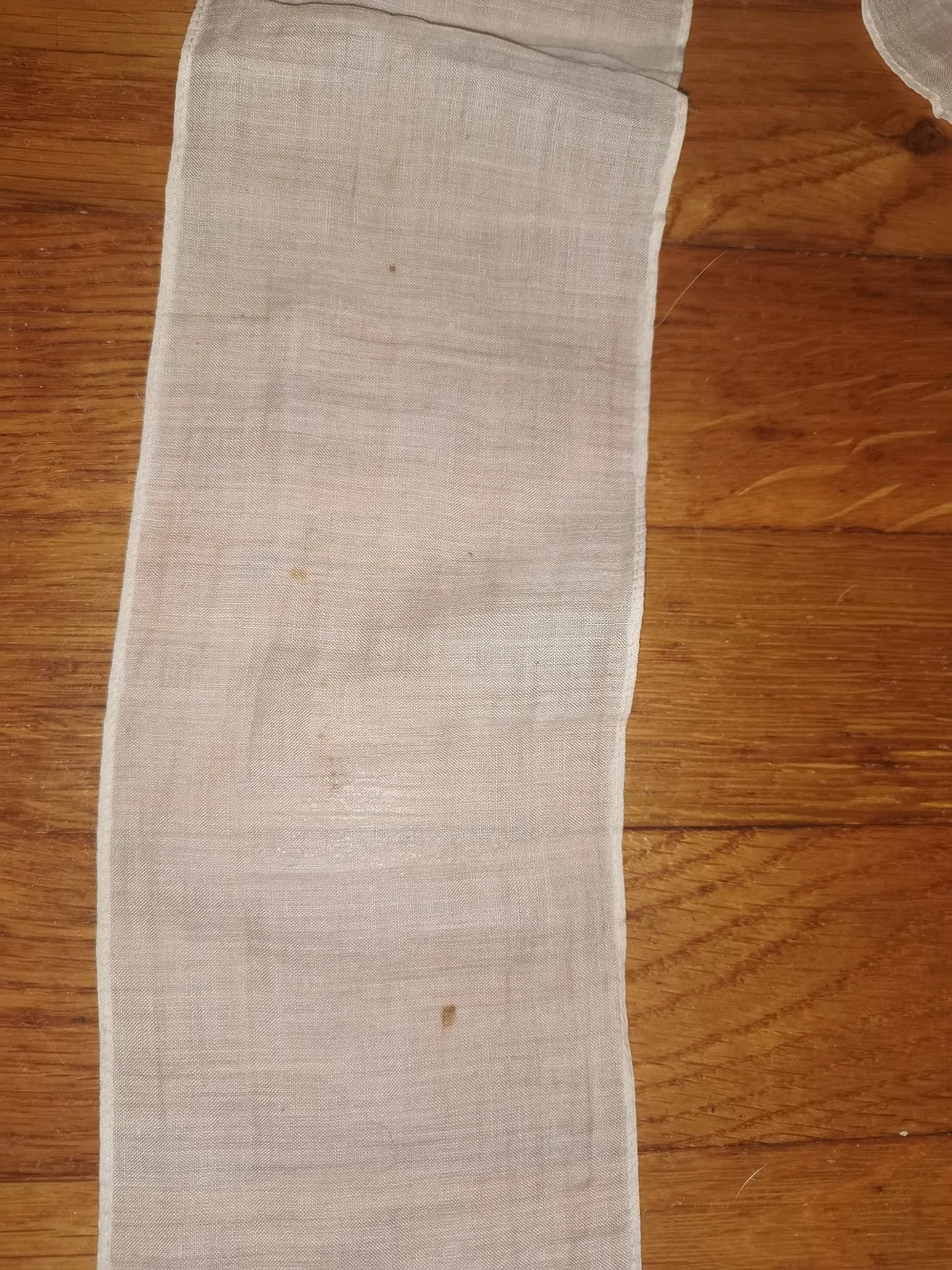 Antique Hand Embroidered Cotton Lappet Scarf: Victorian Head Covering